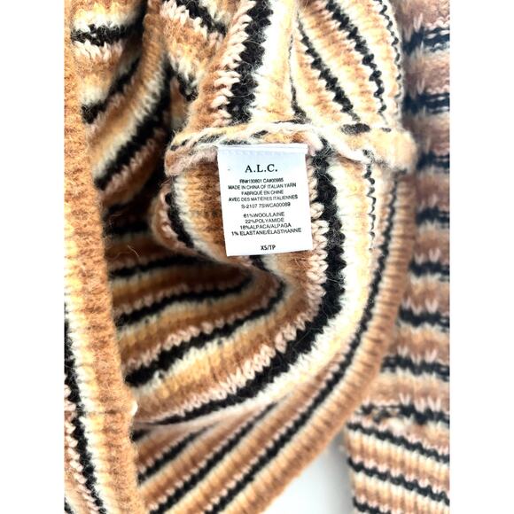 A.L.C Rebekah Wool Blend Striped Cardigan Sweater - Picture 9 of 10